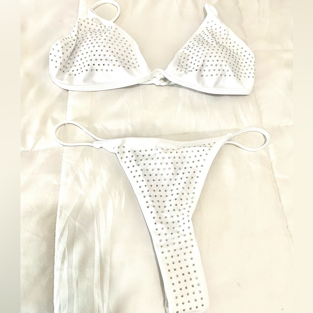 White Rhinestone Bikini Set - Picture 5 of 11